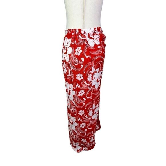 Faithfull the brand lulu size 4 red & white floral women’s zip back maxi skirt - Picture 3 of 13